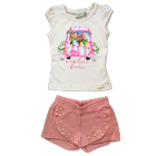 Conjunto blusa em cotton e shorts em cotton bee honey 