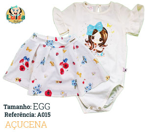 Conjunto Body em Cotton e Saia