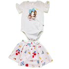 Conjunto Body em Cotton e Saia