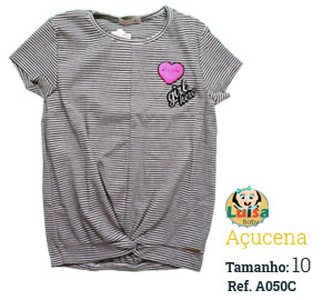 Blusa em Malha Canelada Curta