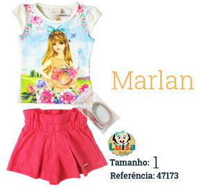 Conjunto blusa em cotton penteado e shorts interlok allure