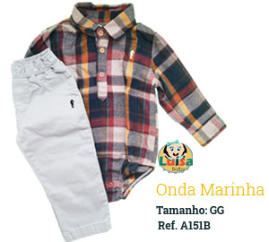 Conjunto Body Camisa e Calca Sarja